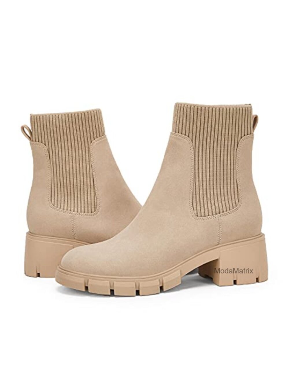 Women's Platform Ankle Boots Chunky Block Heel Chelsea Booties Lug Sole